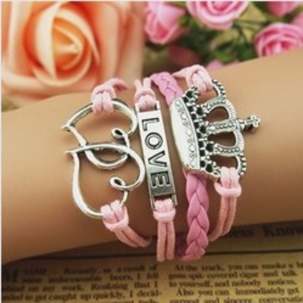 PRINCESS Pink Stacking Bracelet